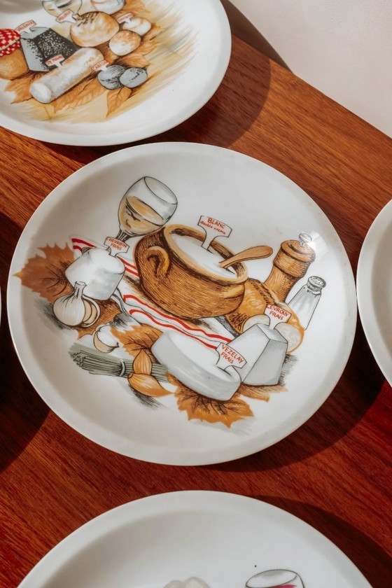 Image 1 of Vintage French cheese plates + large serving dish