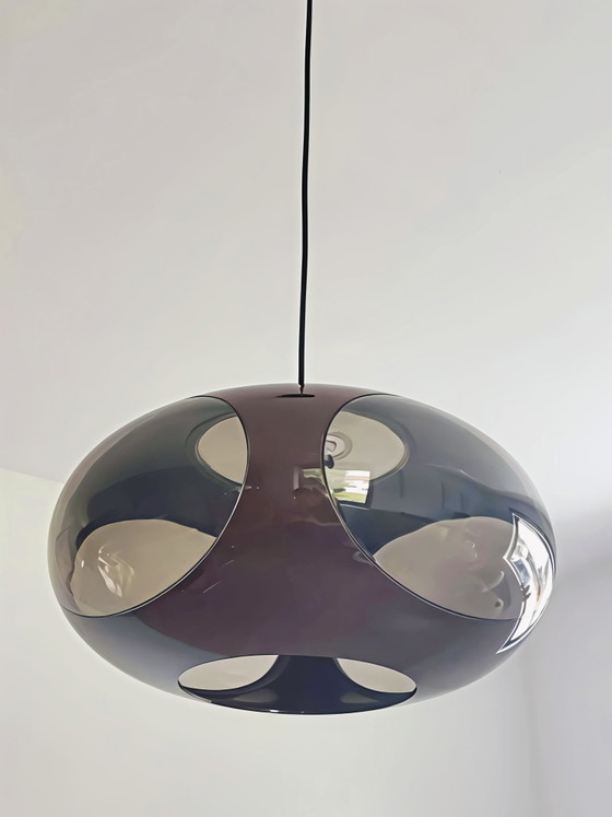Image 1 of Prachtige Space Age Hanglamp 'Dijkstra stijl' – Jaren 70 Oranje/Bruin
