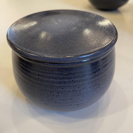 Blue Glazed Ceramic Coffee Service by Bernard Thiran, 1970s, Set of 17 – Crockery, Design (photo 12 of 14)