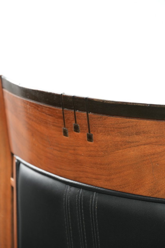 Image 1 of Black leather set of 2 Art Deco Schuitema design armchairs in good condition