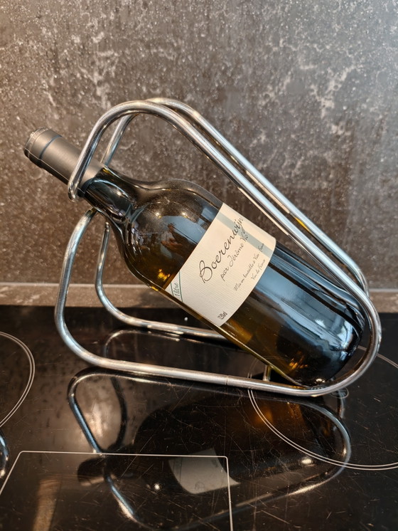 Image 1 of 3 signierte, versilberte Weinflaschenhalter – Hergestellt in Italien