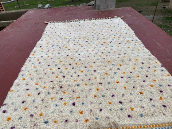 Beni Ouarain Teppich 300x200 cm – Naturwolle mit mehrfarbigen Mustern, – Teppiche & Läufer, Baumwolle (photo 3 of 8)