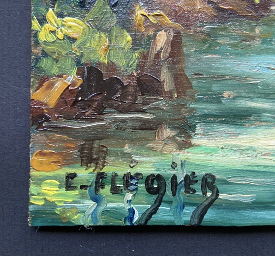 Edmond Flégier Signed French Oil Painting – Provence Landscape c.1950 – Paintings & Drawings, Wood (photo 5 of 8)