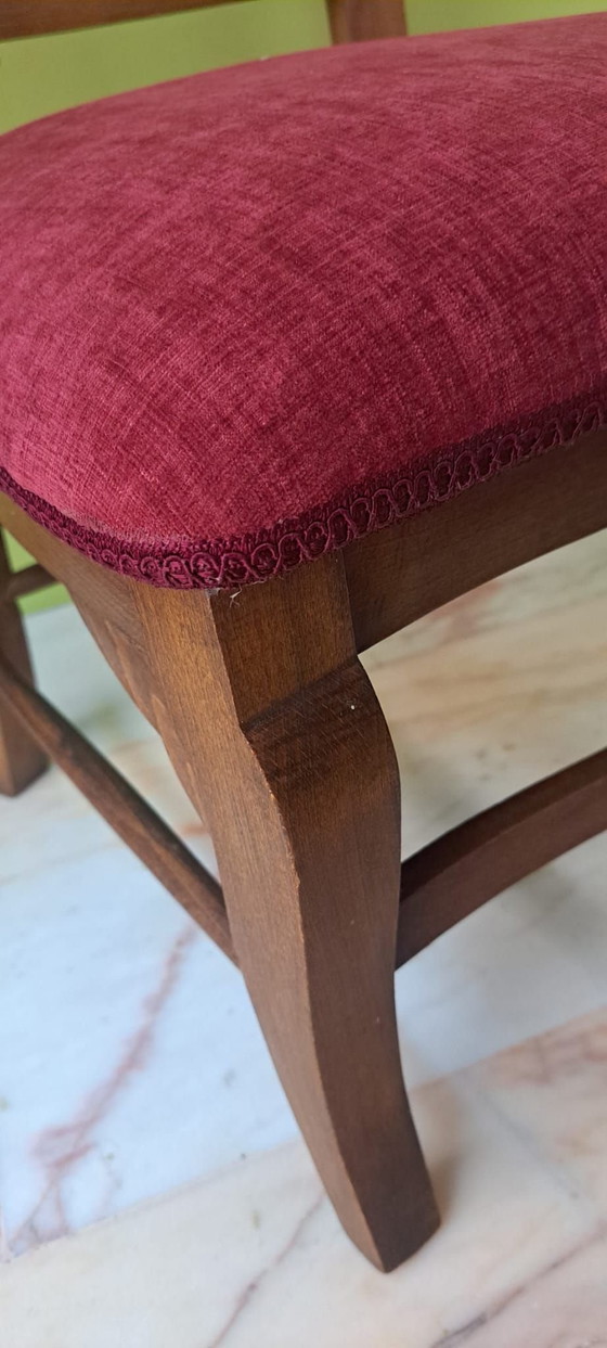 Antiker Prie-dieu, Stühle und Loungesessel, Stoff, Holz, Braun (Foto 6 von 9)