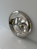 Skulpturale Hochglanz-Edelstahl Schale – Space Age Design