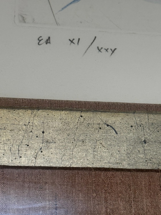 Originele kleurenets „Quadrige Céleste“ (E.A.), Jean-Marie Guiny, Schilderijen & Tekeningen, Papier, Hout (foto 2 van 8)