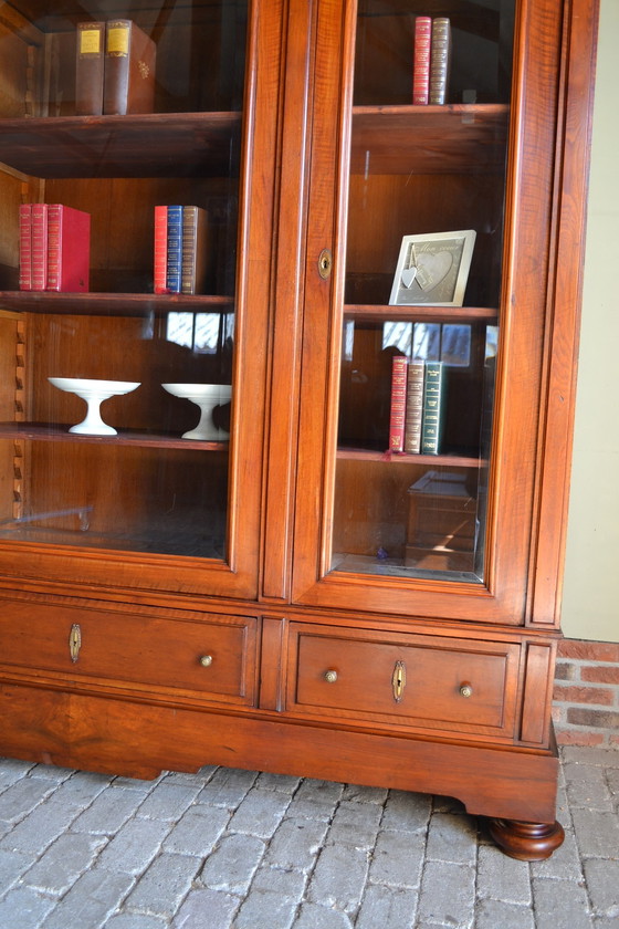 Image 1 of Large Antique Mahogany Wooden Bookcase, Display Case