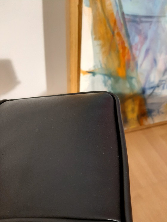 Image 1 of Knoll Set Barcelona New-Never Used Black Leather Design by Ludwig Mies Van Der Rohe and Lilly Reich (1929)