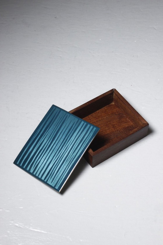 Image 1 of Teak and enameled metal box, designed by Strek Grete Prytz Kittelsen Greåker, Norway