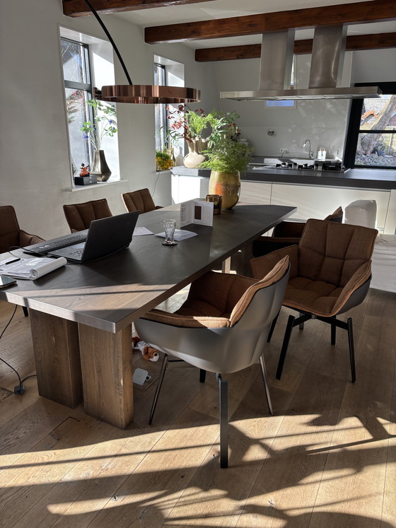 Image 1 of B&B Italia Husk Swivel Dining Chairs fabric cat. Astro