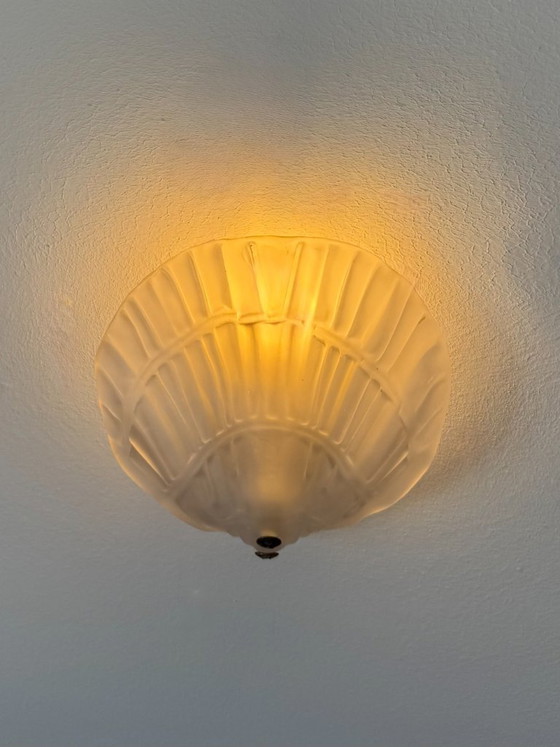 Image 1 of Paire d'appliques coquillages verre sablé, France, 1970