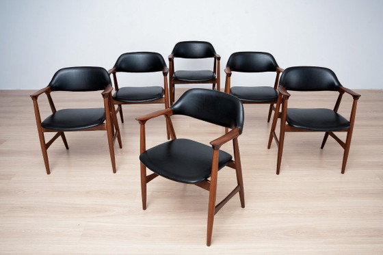 Eetkamerset uit het midden van de jaren 60, 6 Carlton fauteuils van Låte Møbelfabrikk en uitschuifbare tafel (photo 12 of 24)