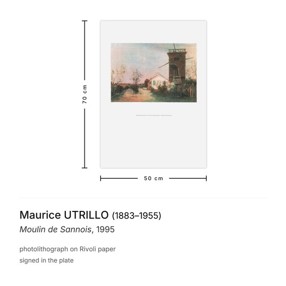 Image 1 of Maurice UTRILLO Moulin de Sannois photolithograph 1995