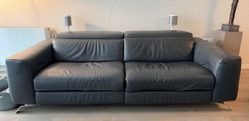 Natuzzi Lederen 3-Zit Met Dubbele Elektrische Relax