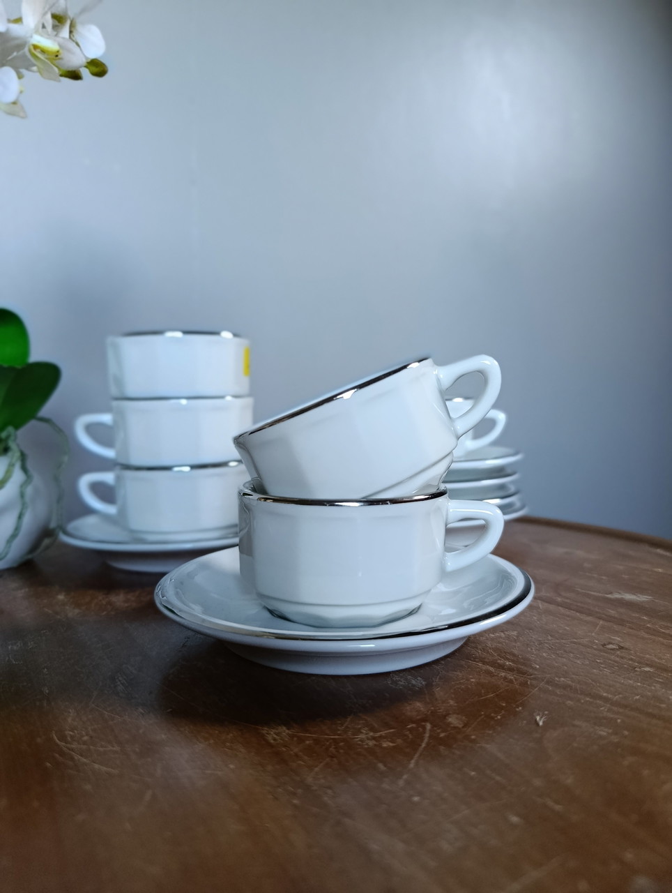 6 Parisian bistro cups, Flora model - Apilco Deshoulieres | 69 | Whoppah