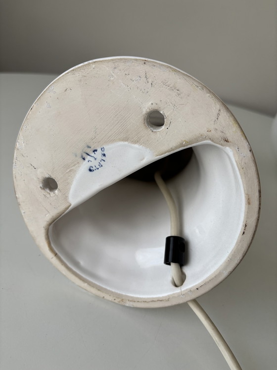 Image 1 of Vintage white Delft hand lamp with globe (marked)
