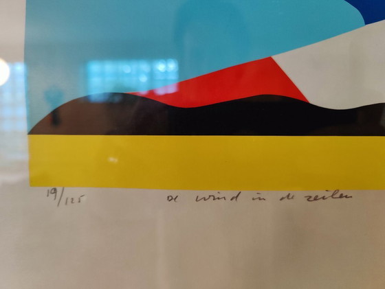 Image 1 of Zeefdruk van Jan Snoeck - De wind in de zeilen - 19/125 - 1997