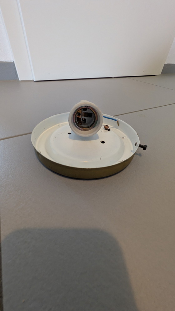 Image 1 of Lampada da soffitto vintage in vetro ghiaccio anni '70 Honsel