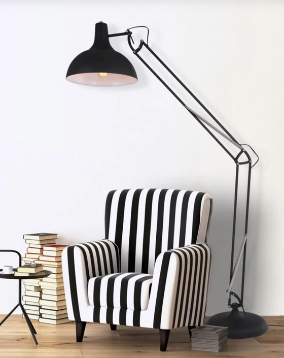 Image 1 of Lampadaire industriel Steinhouwer, gris mat, lampe de lecture.