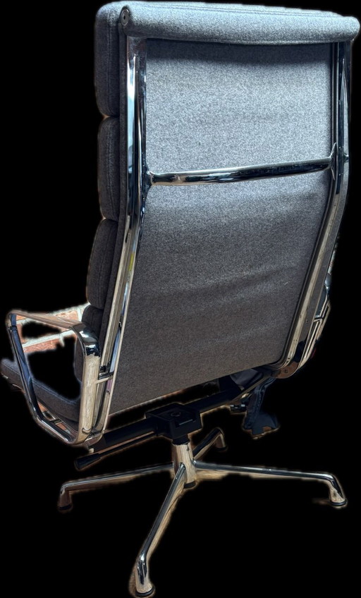 Eames-style lounge chair with footstool