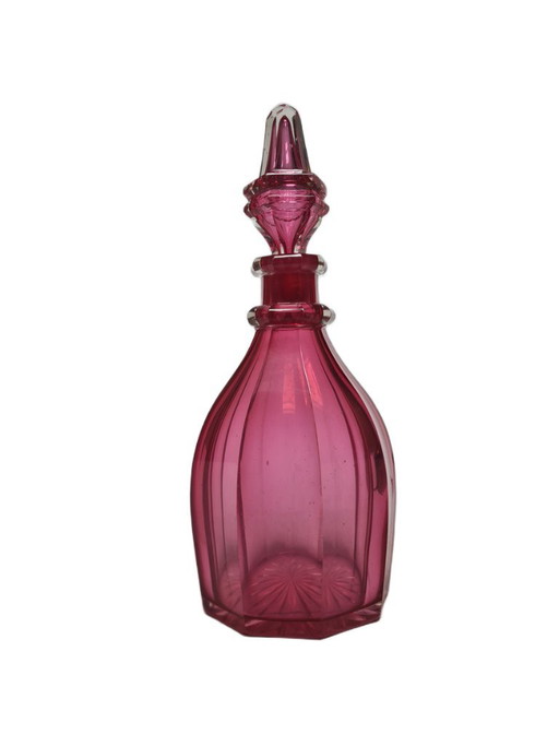 Biedermeier Rubin karaf, voormalig Oostenrijk-Hongaars Rijk, jaren 1890 – glazen karaffen, Glass (photo 2 of 13)