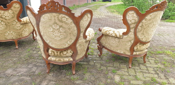 Image 1 of Italiaanse barok bank met fauteuils 