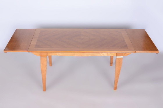 Restored Art Deco Folding Table, by J. Leleu, Oak, Spruce, France, 1920s – Dining tables, Metal, Wood (photo 9 of 18)