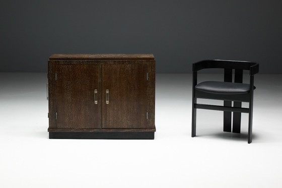 Image 1 of Modernist Art Deco Oak Cabinet, France, 1940s