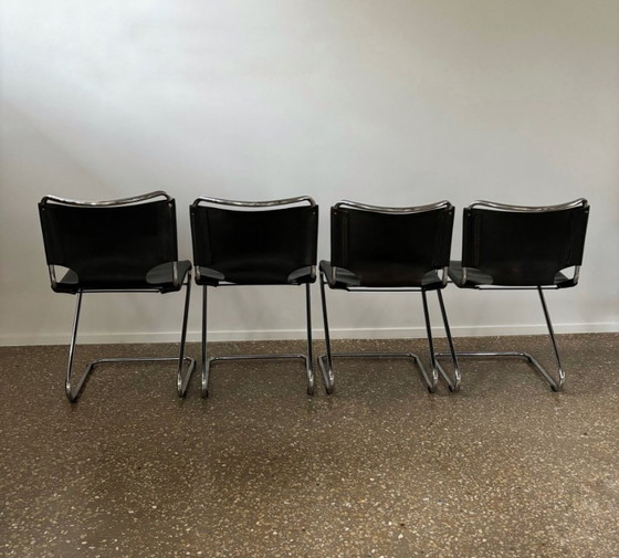 Image 1 of Ensemble de 4 chaises de salle à manger « Biscia », dessinées par Pascal Mourgue pour Steiner, France, années 1960