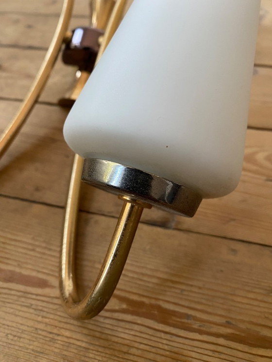 Image 1 of Applique murale double branche tulipe, design scandinave vintage années 60