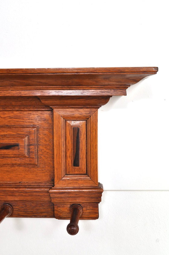 Antique Oak Coat Rack, 1890s – Wood (photo 6 of 12)