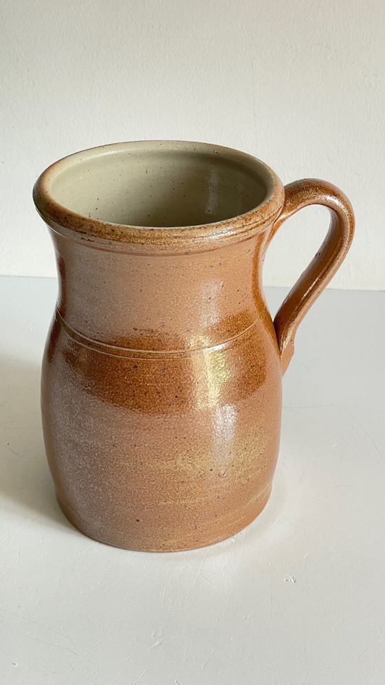 Image 1 of Vintage beige aardewerken kan