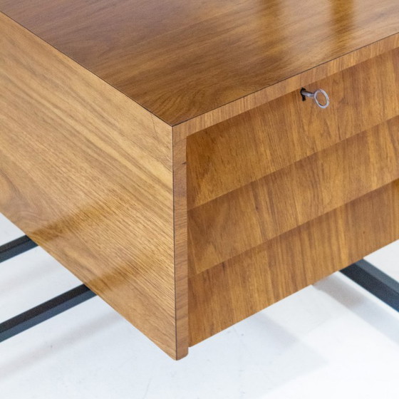 Image 1 of 1x Schrijftafel in mid-century modern stijl, messing en metaal, Italië jaren 1960