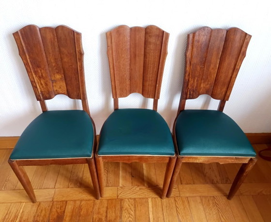 Image 1 of 3x art deco stoelen 1940
