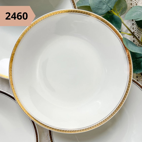 White Vintage Gilded Porcelain Plate, Sold Individually – Crockery, Retro (photo 10 of 10)