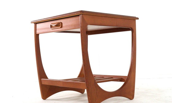 Image 1 of G Plan side table with pull-out drawer vintage