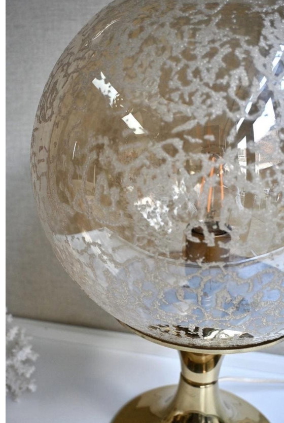 Image 1 of Doria Leuchten table lamp brass with textured glass