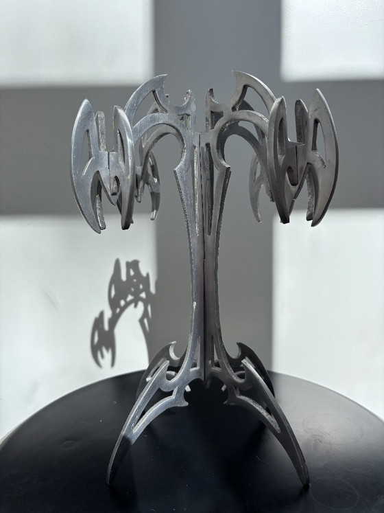 Image 1 of Unusual metal design candle holder - Goth - Cyber Gothic - Y2K