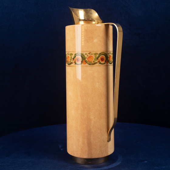 Termos Aldo Tura Mod. 1157D in pergamena di capra con fregio decorativo, 1970 – Carrelli bar, Leather (photo 6 of 21)