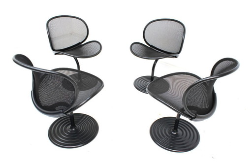 wie neu! Vintage Set 4x O-Line Chair, Stuhl Prof. Herbert Ohl für Wilkhahn 1982 im Museums-Zustand!