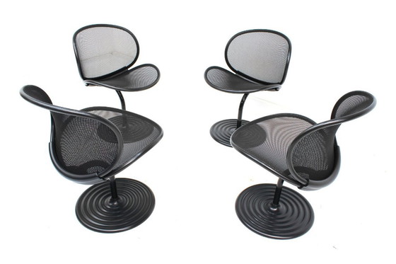 Image 1 of Come nuove! Set vintage di 4 sedie O-Line, disegnate dal Prof. Herbert Ohl per Wilkhahn nel 1982, in condizioni da museo!