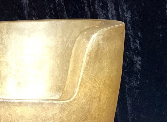 Image 1 of Set di sedie scultoree in fibra di vetro con patina dorata