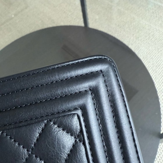 Image 1 of Chanel Boy Medium - 25CM Quilted Calfskin Black Ruthenium Silver Hardware