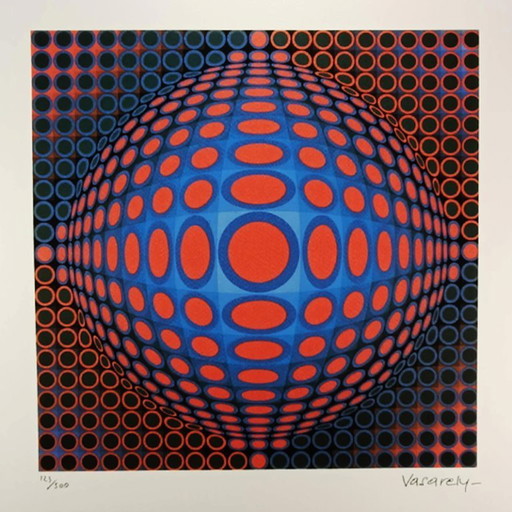 1970s Victor Vasarely Limited numbered Edition Lithograph.
