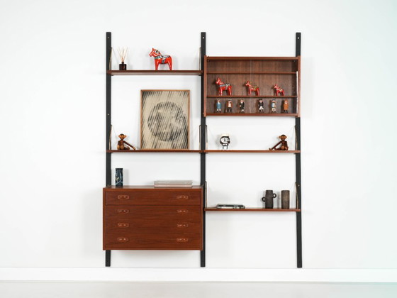 Image 1 of Teak wall unit PS System, Danish design, 1960s, manufactured by Randers Møbelfabrik