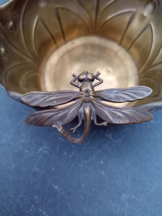 Art Nouveau Metal Dragonfly Catch-all, Decorative Objects, Gold (photo 2 of 6)