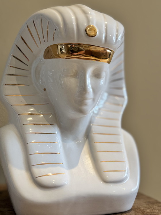 Image 1 of Ensemble de bustes égyptiens vintage – Style Hollywood Regency – céramique – années 1950/1960