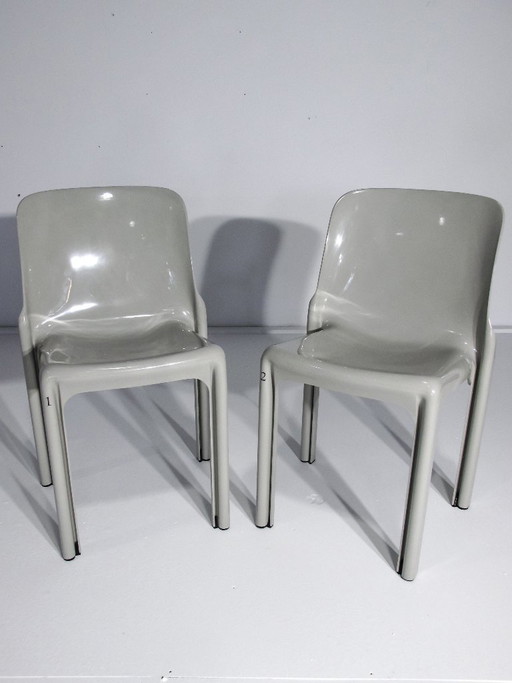 2 x ARTEMIDE SELENE van Vico Magistretti / GRIJS / PATENT AANGEVRAAGD