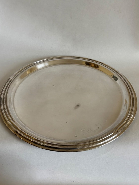 Image 1 of 6 verres vintage en métal argenté et un plateau