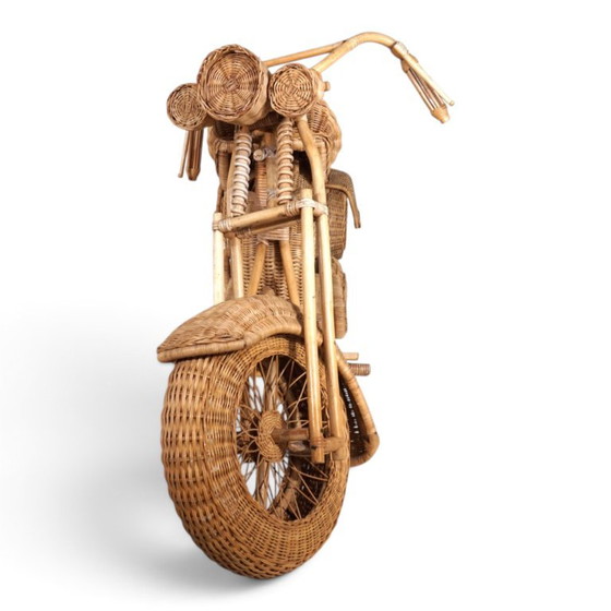 Escultura de motocicleta Harley-Davidson atribuida a Tom Dixon para Habitat en ratán, 1990 (photo 16 of 19)